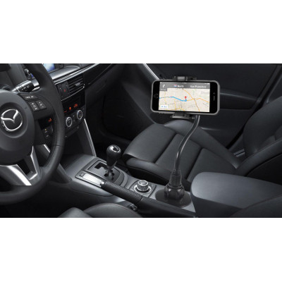MACALLY 8" Adjustable Automobile Cup Holder Mount for Smartphones /GPS