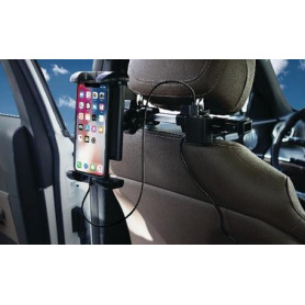 MACALLY Adjustable Car Seat Headrest Mount with Front and Back Seat USB Charger MACALLY Adjustable Car Seat Headrest Mount with Front and Back Seat USB Charger