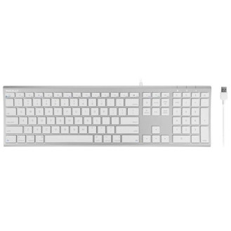 MACALLY Aluminum Ultra Slim USB Wired keyboard for Mac and PC