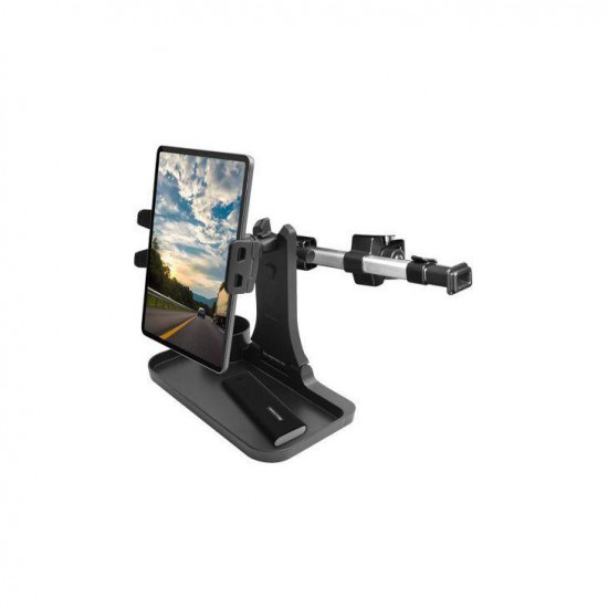 MACALLY Dual Position Car Seat Headrest Tablet Mount with Table Tray