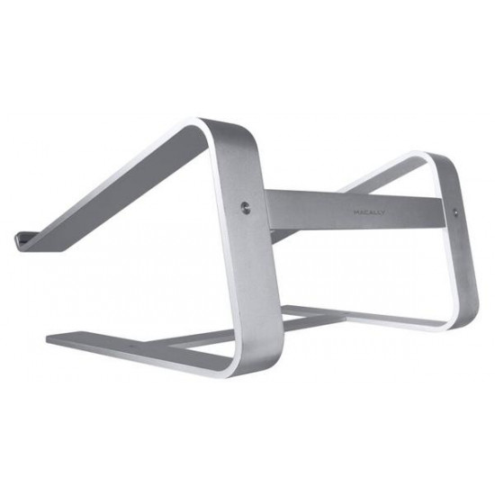 MACALLY Space Gray Aluminum Horizontal Laptop Stand for Laptops and MacBooks up to 17”