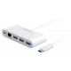 MACALLY USB-C to USB-A Hub with USB-C Charge and Ethernet Ports