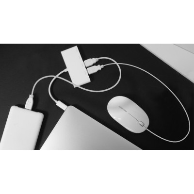 MACALLY USB-C to USB-A Hub with USB-C Charging Port