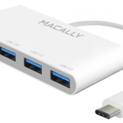 MACALLY USB-C to USB-A Hub with USB-C Charging Port