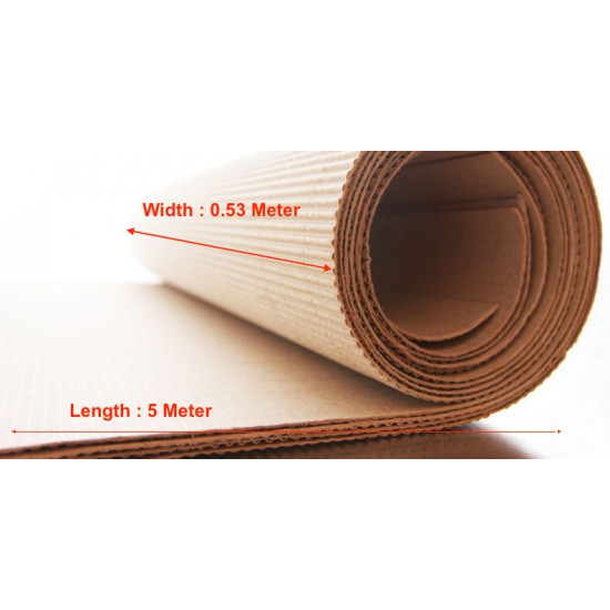 Corrugated Paper Roll - Single Facer - Width: 25" ( 0.53M ) x Length : 5M