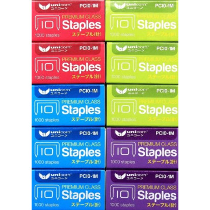 Unicorn Colour Box Premium Staples / Bullet US-PC10-1M Stationery image