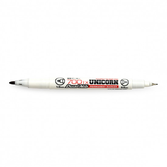 Unicorn Dual Tip Black Permanent Marker Pen UM-700TX